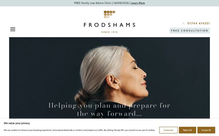 Snímek obrazovky frodshams.co.uk