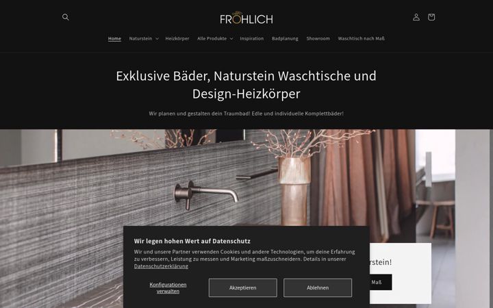 Ekraanipilt saidist froehlich-bad.de
