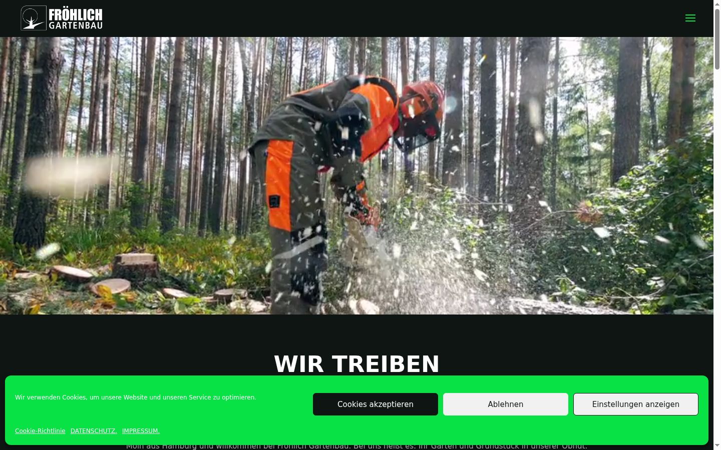 Screenshot des Einwilligungsbanners vor jeglicher Interaktion
