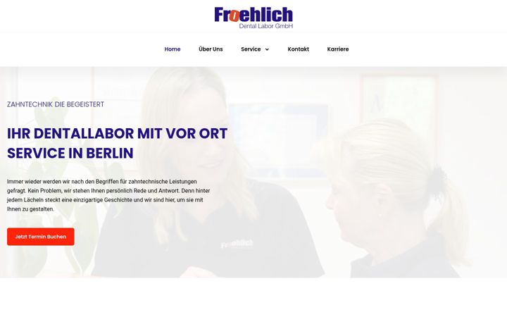 Screenshot of froehlichdentallabor.de