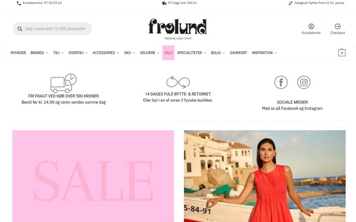 Screenshot of froelundwebshop.dk