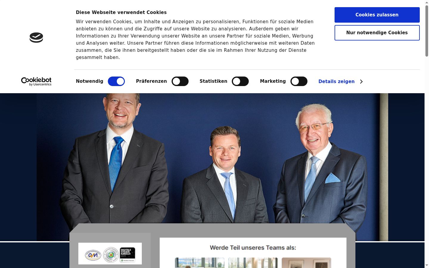 Screenshot van de toestemmingsbanner zoals getoond vóór enige interactie