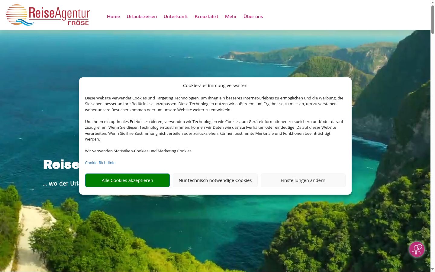 Screenshot tal-banner tal-kunsens muri qabel kwalunkwe interazzjoni