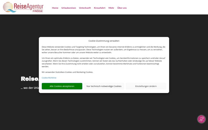 Screenshot von froesereisen.de