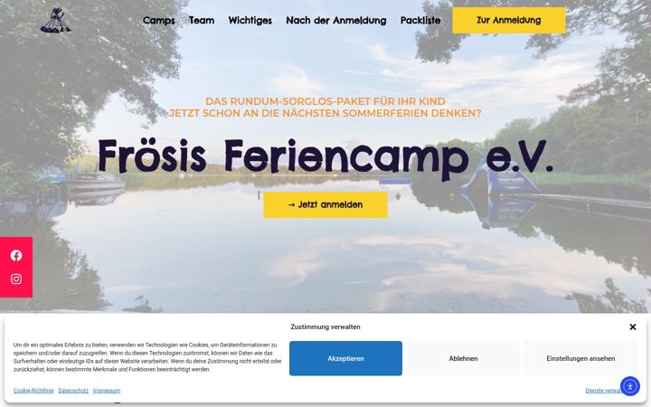 Screenshot von froesis-feriencamp.de