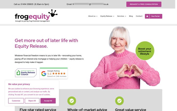 Screenshot of frog-equity.co.uk