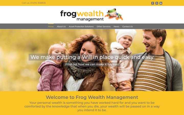 Snímek obrazovky frog-wealth.co.uk