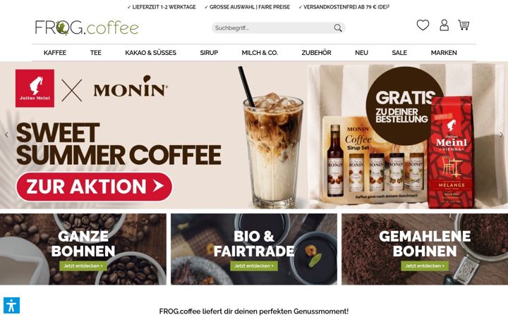Screenshot of frogcoffee.de