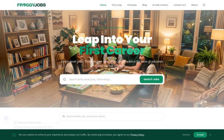 Screenshot of froggyjobs.com