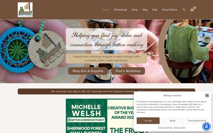 Screenshot of froginthecraft.com