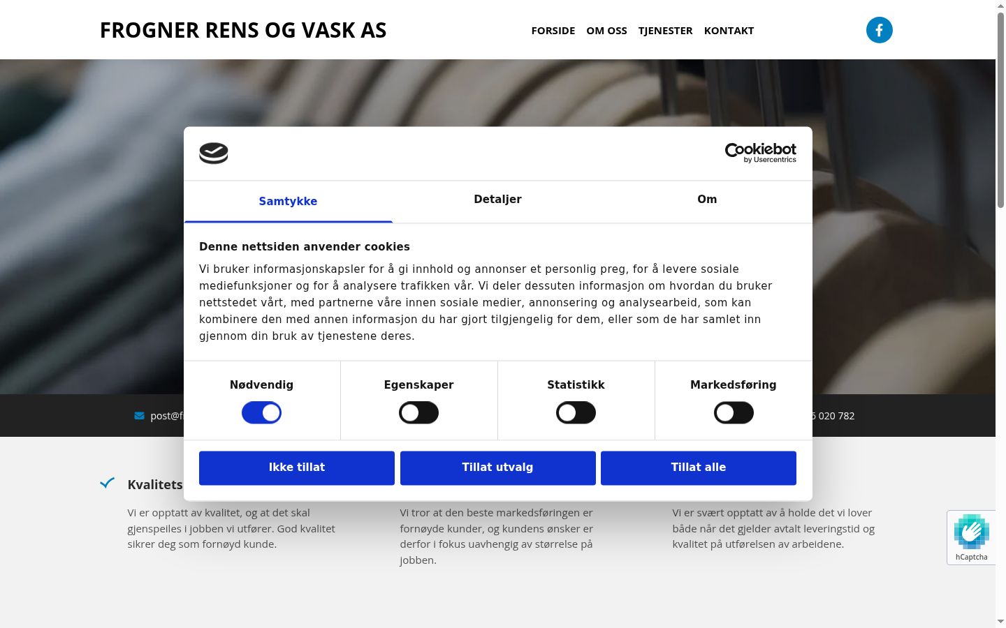 Screenshot del banner di consenso mostrato prima di qualsiasi interazione