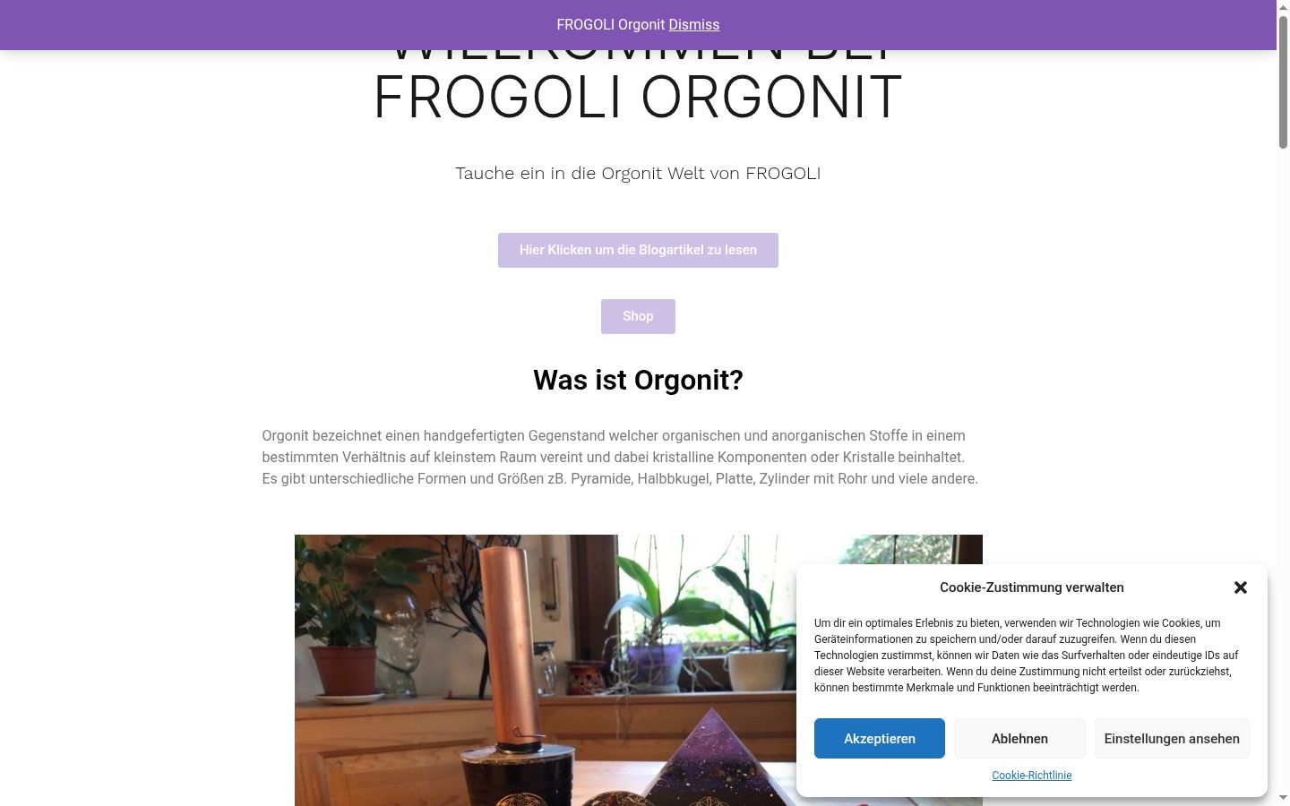 Screenshot van de toestemmingsbanner zoals getoond vóór enige interactie