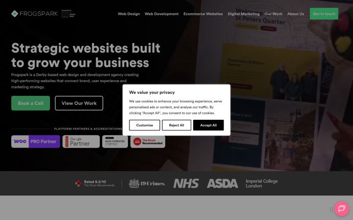 Screenshot of frogspark.co.uk