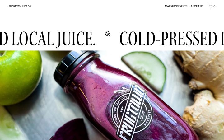 Screenshot of frogtownjuice.com