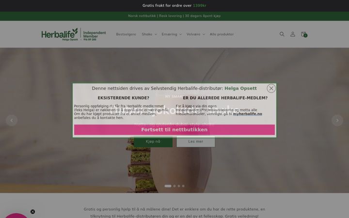 Screenshot of frokostshake.no