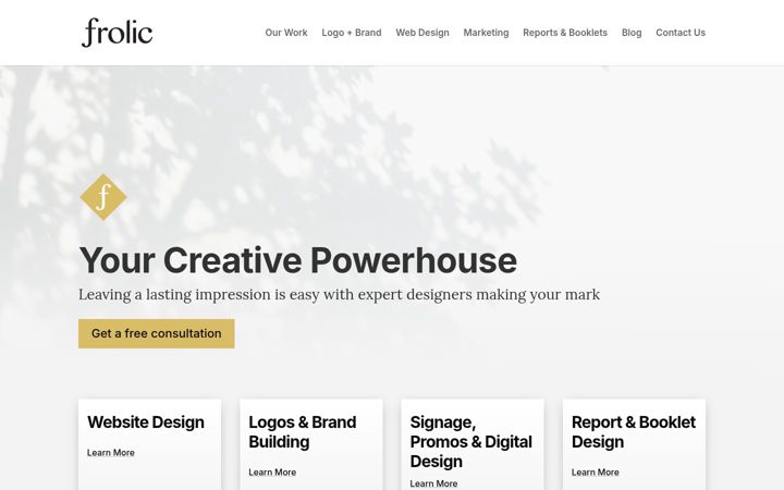 Screenshot von frolicdesign.ca