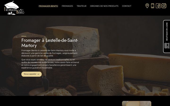 Screenshot of fromagerbenito.fr