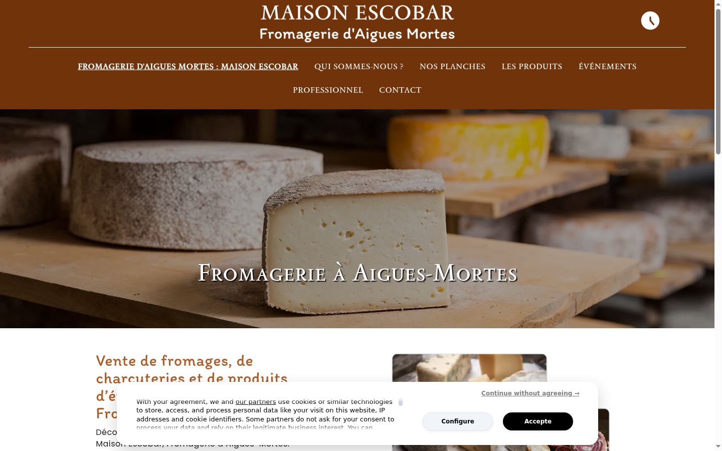 Screenshot del banner di consenso mostrato prima di qualsiasi interazione