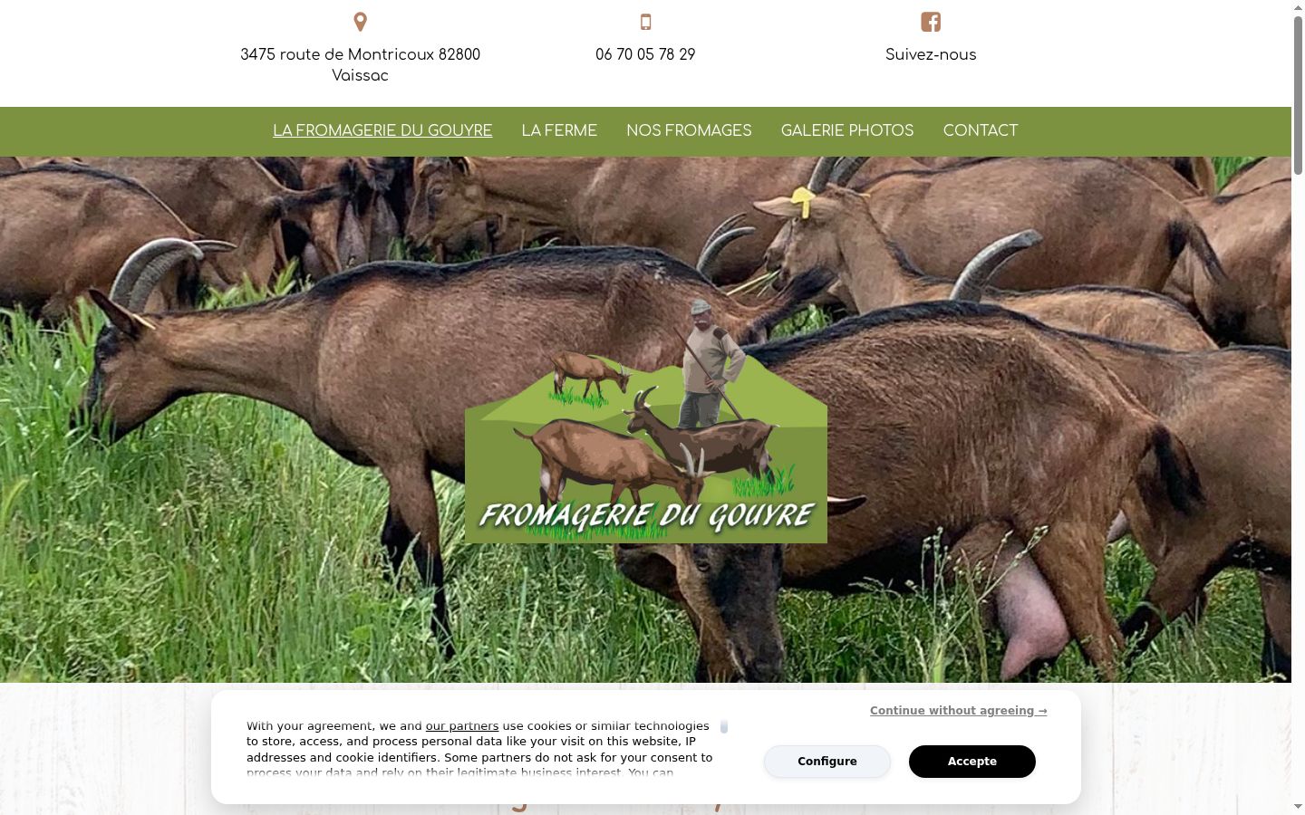 Screenshot of the consent banner shown before any interaction