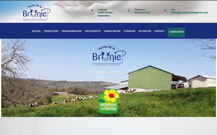 Screenshot of fromagerie-ferme-de-la-brunie.fr