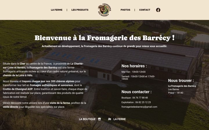 Screenshot of fromageriedesbarrecy.fr