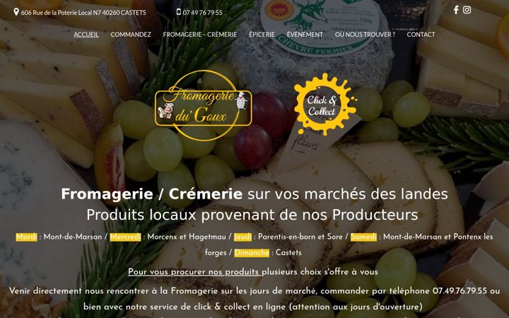 Screenshot of fromageriedugoux.fr