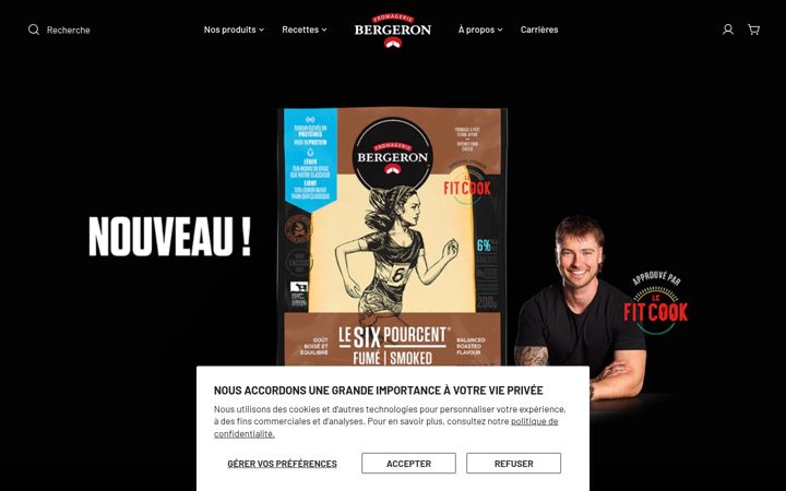 Screenshot of fromagesbergeron.com