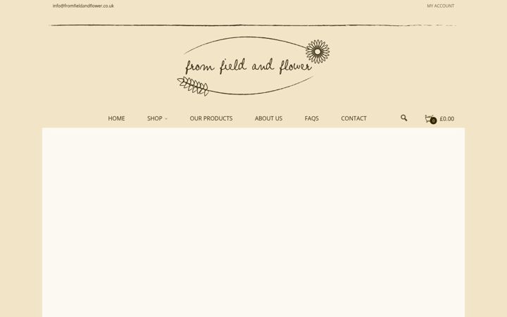 Screenshot ta' fromfieldandflower.co.uk