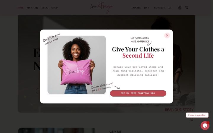Screenshot of fromfreya.org