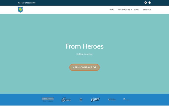Ekrano kopija fromheroes.nl
