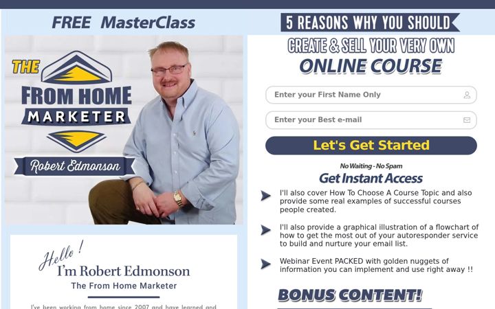 Screenshot of fromhomemarketer.com