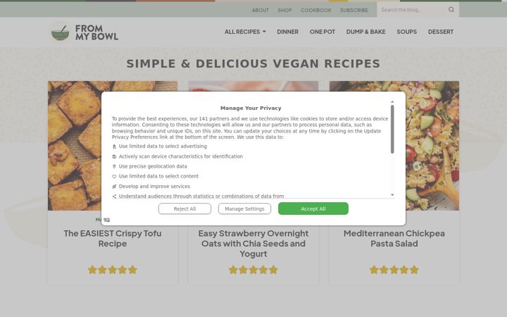 Screenshot von frommybowl.com