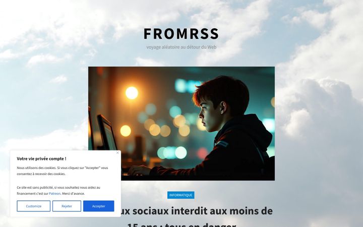 Screenshot of fromrss.com