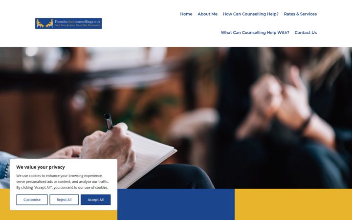 Screenshot of fromthechaircounselling.co.uk