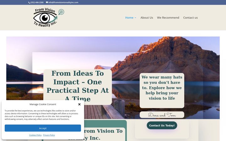 Screenshot of fromvisiontorealityinc.com