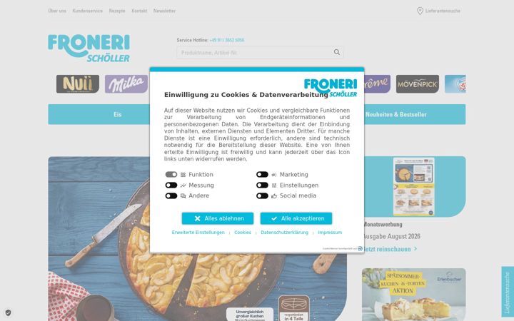 Screenshot von froneri-schoeller.de