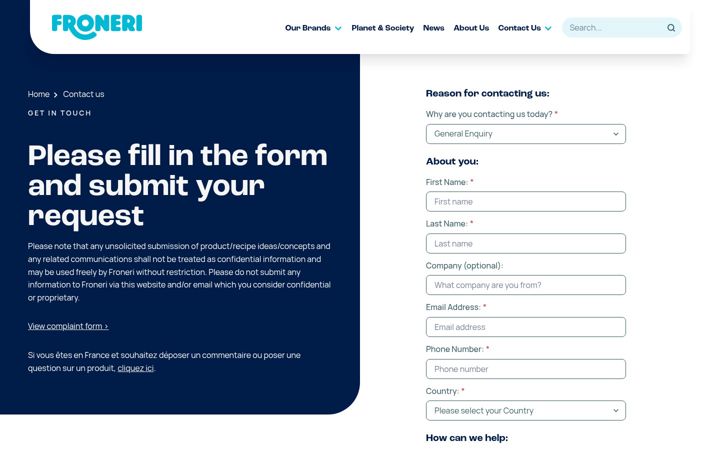 Screenshot of froneri.nl