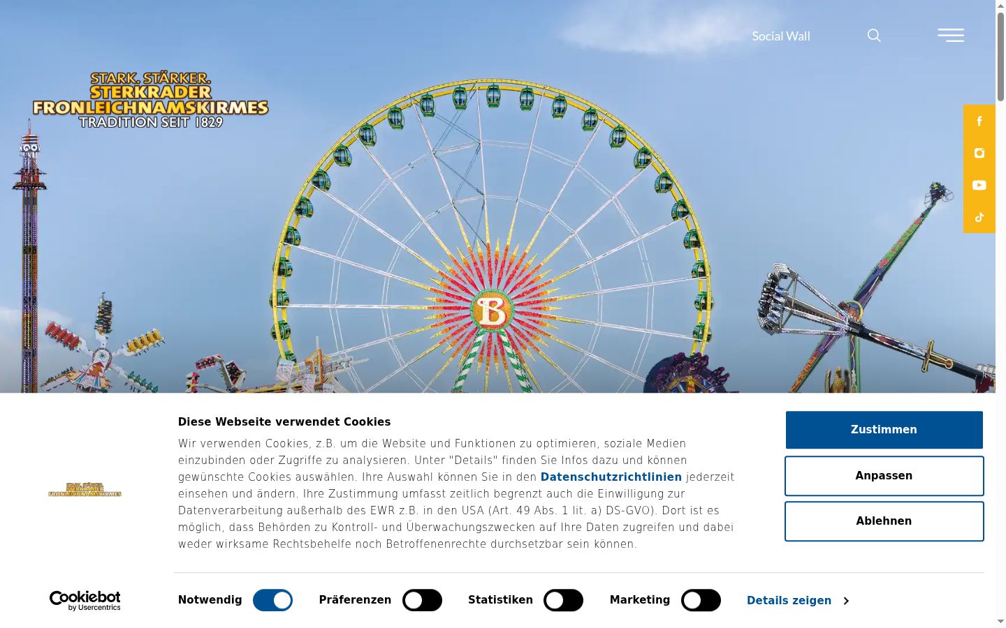 Screenshot of the consent banner shown before any interaction