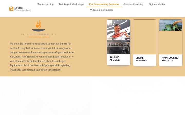 Screenshot of frontcooking-academy.de