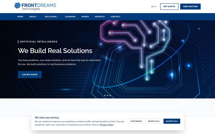 Screenshot di frontdreams.ca