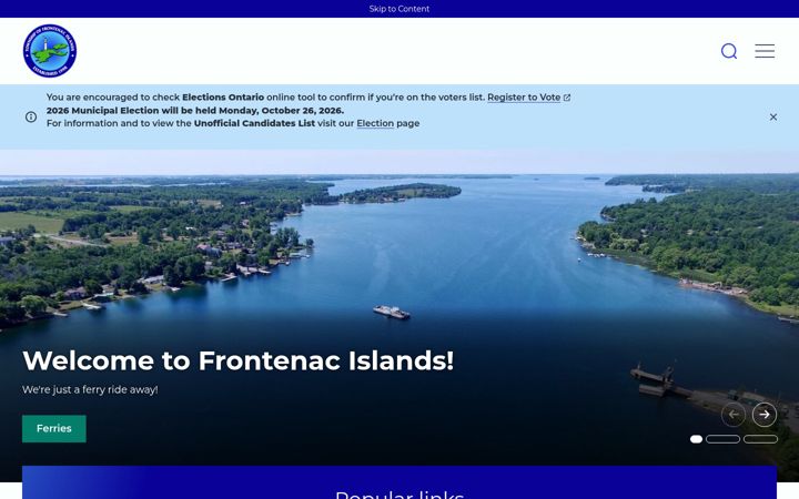Screenshot di frontenacislands.ca