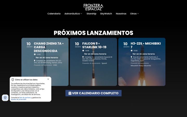 Screenshot of fronteraespacial.com