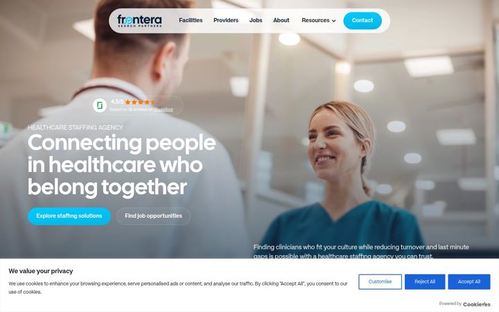 Screenshot of fronterasearch.com