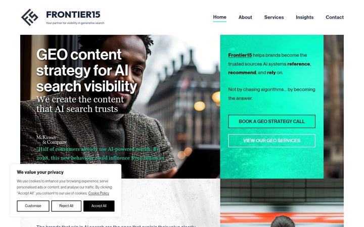 Screenshot of frontier15.com