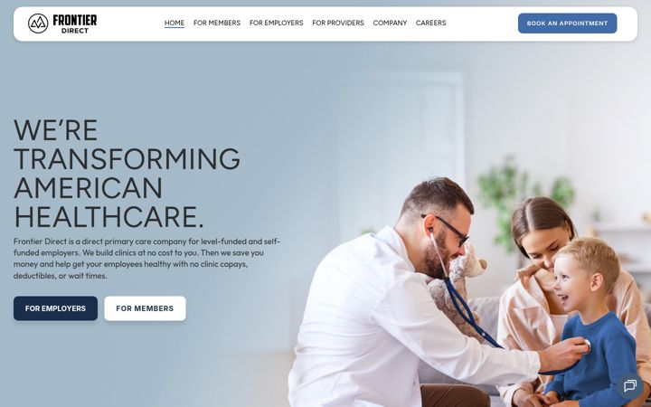 Screenshot of frontierdirectcare.com