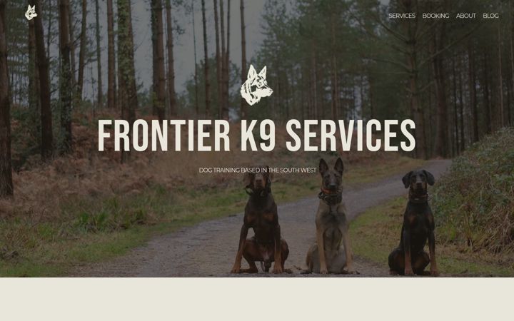 Screenshot of frontierk9services.co.uk
