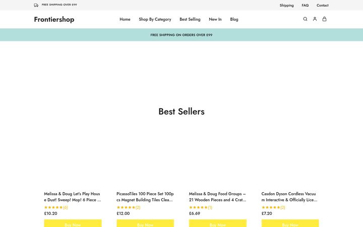 Screenshot of frontiershop.co.uk