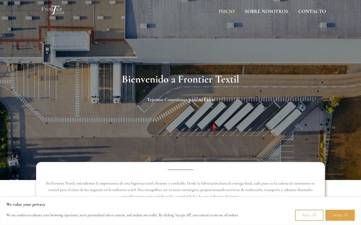 Skärmbild av frontiertextil.es