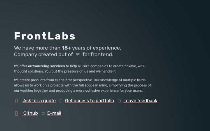 Screenshot of frontlabs.pl