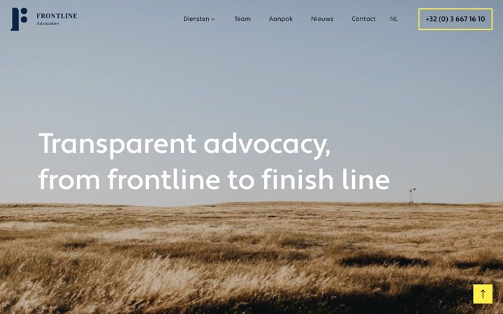 Snimka zaslona za frontlineadvocaten.be